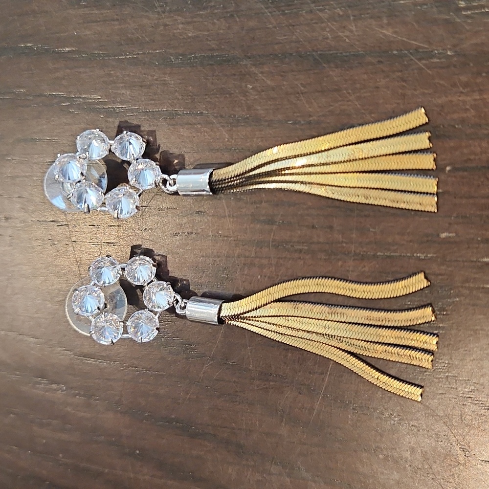 Faux Diamond hanging earrings